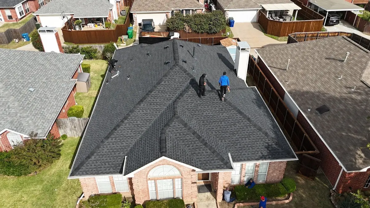 Slate & Tile Roof Repair work in progress on a Mansfield property